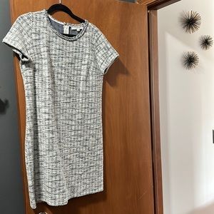 NWT LOFT blue/black patterned dress. Size 8.